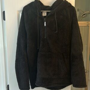 Pink Victoria’s Secret sherpa zipper hoodie size medium